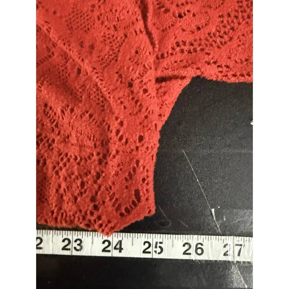 Free People Lace Crochet Sheer Long Sleeve Top Boho Fairy Size XS Autumn Fall